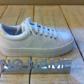 Chaussure femme NO NAME plato sneaker tennis toile en blanc semelle plateforme