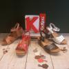 Chaussures femme KIckers Abyss et Abyl sandales compensées rouge camel noir blanc